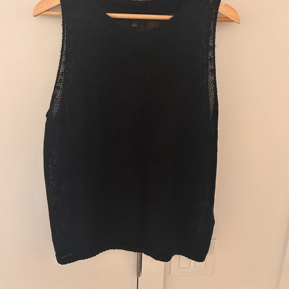 Navy Blue Sleeveless Knit Top
